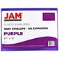 JAM Paper® Plastic Envelopes with Snap Closure, Letter Booklet, 9.75 x 13, Purple Poly, 12/pack (218S0PU)