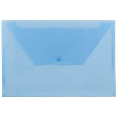JAM Paper® Plastic Envelopes with Snap Closure, Legal Booklet, 9.75 x 14.5, Blue Poly, 12/pack (219S0BU)