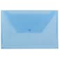 JAM Paper® Plastic Envelopes with Snap Closure, Legal Booklet, 9.75 x 14.5, Blue Poly, 12/pack (34830BU)