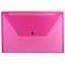 JAM Paper® Plastic Envelopes with Snap Closure, Legal Booklet, 9.75 x 14.5, Fuchsia Pink Poly, 12/pa