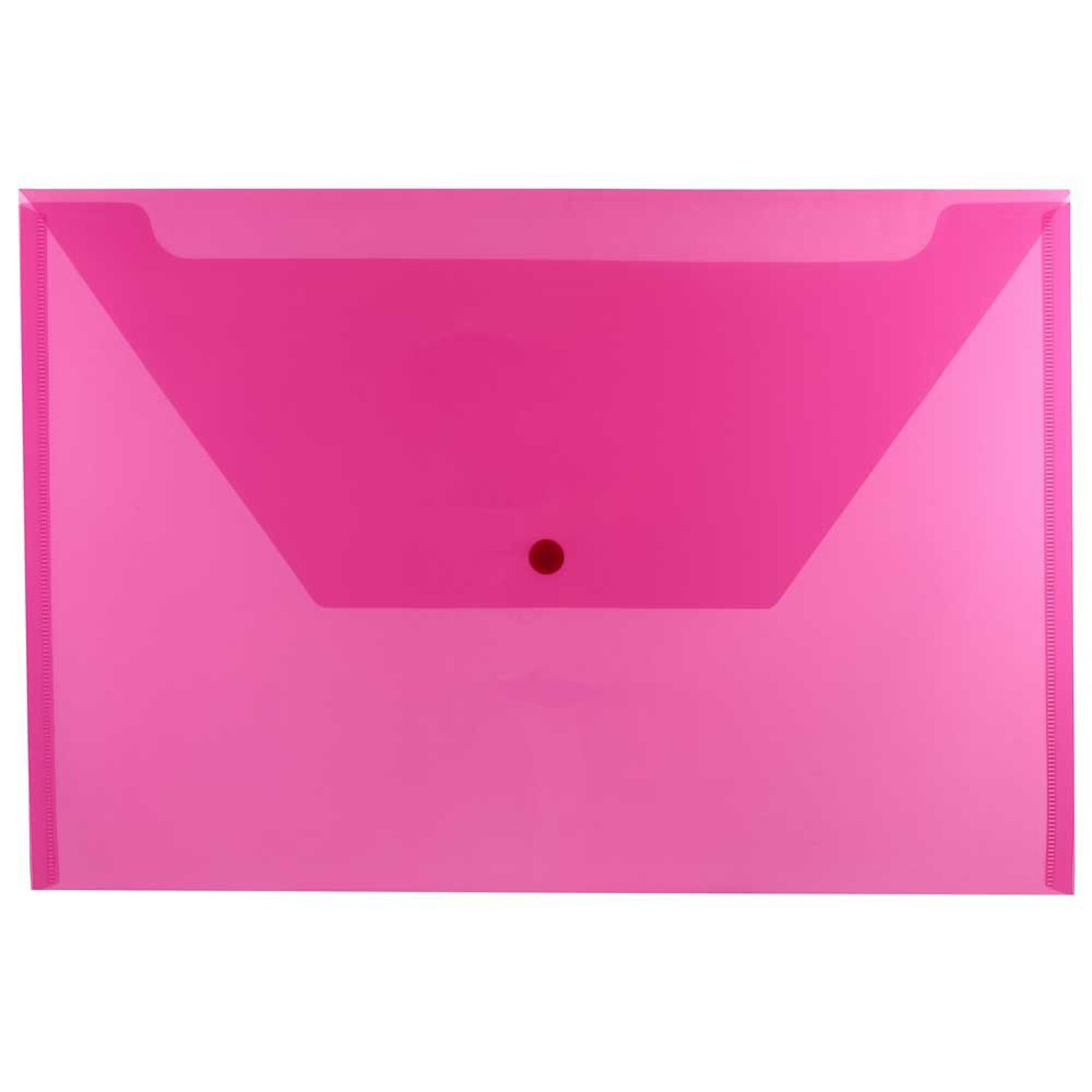 JAM Paper® Plastic Envelopes with Snap Closure, Legal Booklet, 9.75 x 14.5, Fuchsia Pink Poly, 12/pack (219S0FU)