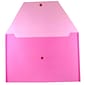 JAM Paper® Plastic Envelopes with Snap Closure, Legal Booklet, 9.75 x 14.5, Fuchsia Pink Poly, 12/pack (219S0FU)