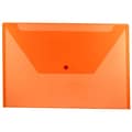 JAM Paper® Plastic Envelopes with Snap Closure, Legal Booklet, 9.75 x 14.5, Orange Poly, 12/pack (21