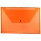 JAM Paper® Plastic Envelopes with Snap Closure, Legal Booklet, 9.75 x 14.5, Orange Poly, 12/pack (219S0OR)