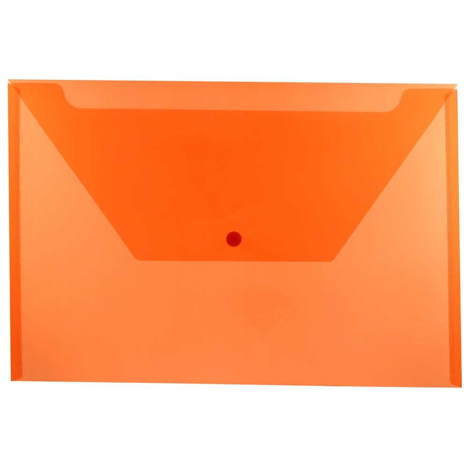 JAM Paper® Plastic Envelopes with Snap Closure, Legal Booklet, 9.75 x 14.5, Orange Poly, 12/pack (219S0OR)