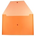 JAM Paper® Plastic Envelopes with Snap Closure, Legal Booklet, 9.75 x 14.5, Orange Poly, 12/pack (21