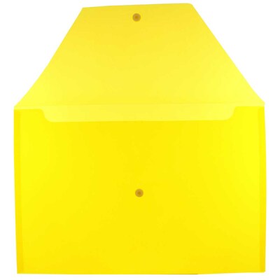 JAM Paper® Plastic Envelopes with Snap Closure, Legal Booklet, 9.75 x 14.5, Yellow Poly, 12/pack (219S0YE)