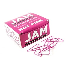 JAM Paper® Colorful Butterfly Paper Clips, Pink Paperclips, 15/Pack (332BYFU)