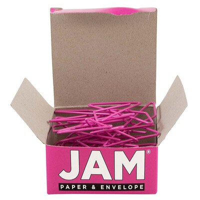 JAM Paper® Colorful Butterfly Paper Clips, Pink Paperclips, 15/Pack (332BYFU)