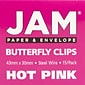 JAM Paper® Colorful Butterfly Paper Clips, Pink Paperclips, 15/Pack (332BYFU)