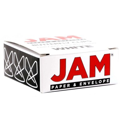 JAM Paper® Butterfly Paper Clips, White Paperclips, 15/pack (332BYWH)