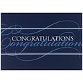 JAM Paper® Blank Congratulations Cards Set, White & Blue Script, 25/Pack (526BG421WB)