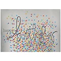 JAM Paper® Blank Birthday Cards Set, Birthday Wording with Confetti, 25/pack (526BG501WB)