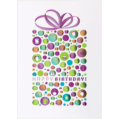 JAM Paper® Blank Birthday Cards Set, Happy Birthday Dot, 25/pack (526BG530WB)