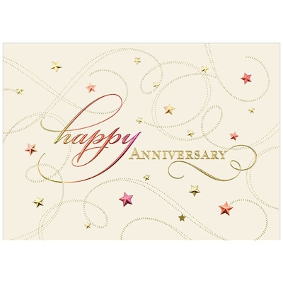 JAM Paper® Blank Anniversary Cards Set, Star-Studded, 25/Pack (526M0161WB)
