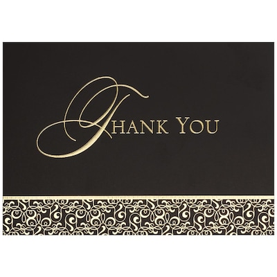 JAM Paper® Blank Thank You Cards Set, Golden Damask, 25/Pack (526M0165WB)