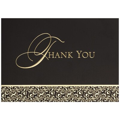 JAM Paper® Blank Thank You Cards Set, Golden Damask, 25/Pack (526M0165WB)