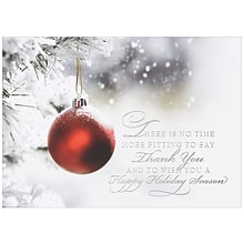 JAM Paper® Blank Christmas Cards Set, Thank You Ornament, 25/Pack (526M0496B)