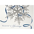 JAM Paper® Blank Christmas Cards Set, Silver Snowflake Seasons Greetings, 25/Pack (526M0543B)