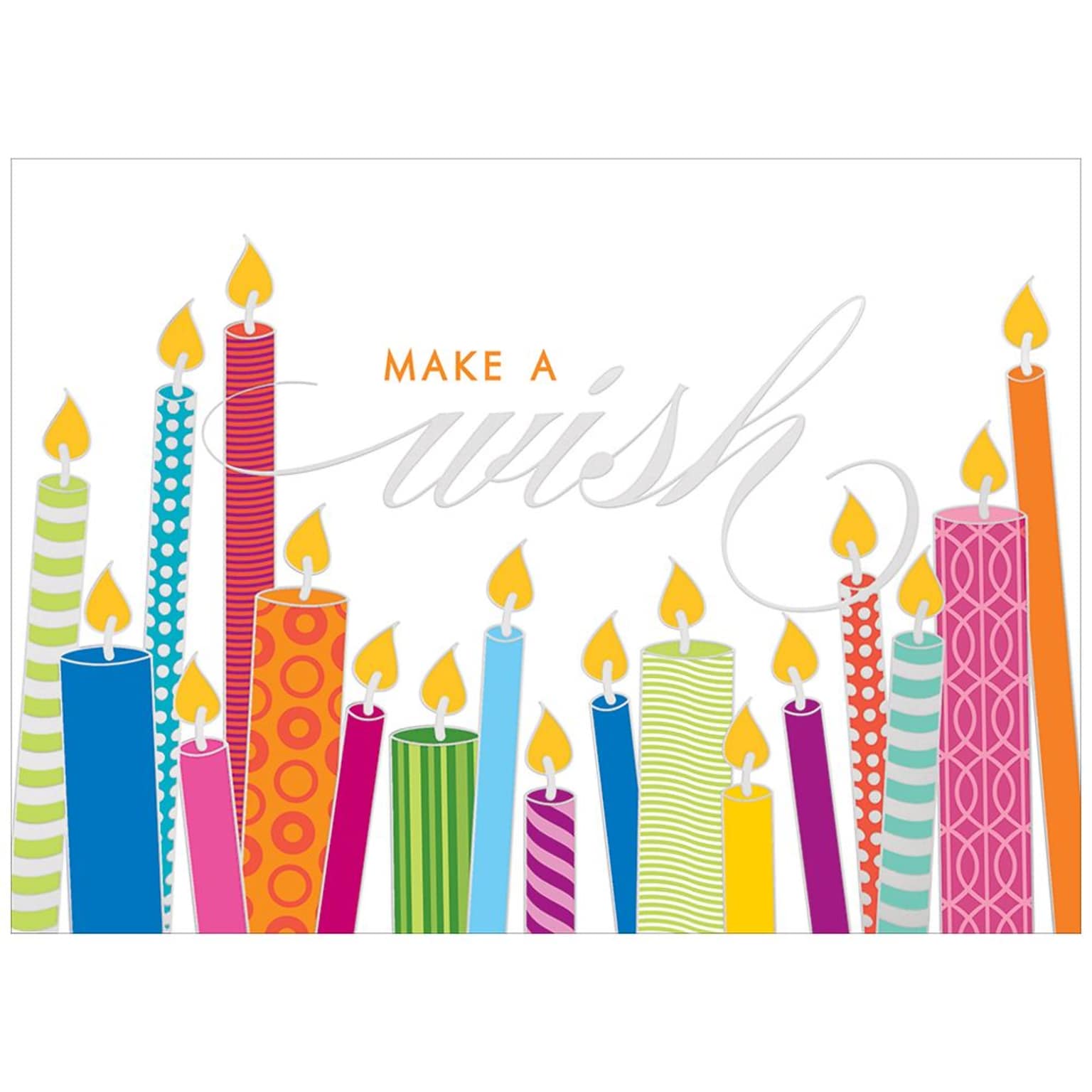 JAM Paper® Blank Birthday Cards Set, Make a Wish, 25/Pack (526M0620WB)