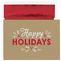 JAM Paper® Christmas Holiday Cards Set, Happy Holidays Kraft, 16/pack (526M1055MB)