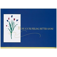 JAM Paper® Blank Sympathy Greeting Cards Set, Get Well Flowers, 25/Pack (526XA3178WB)