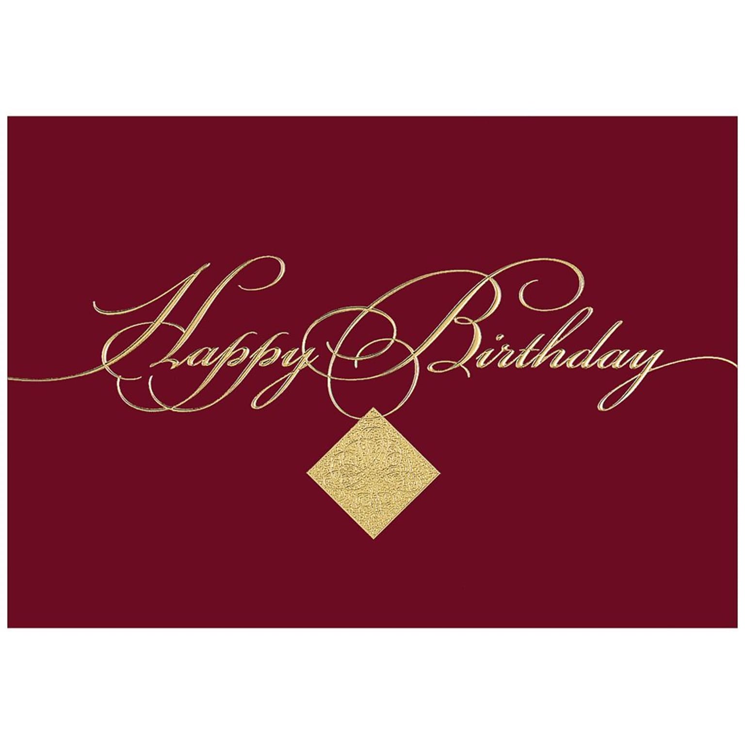 JAM Paper® Blank Birthday Cards Set, Burgundy, 25/Pack (526XA5271WB)