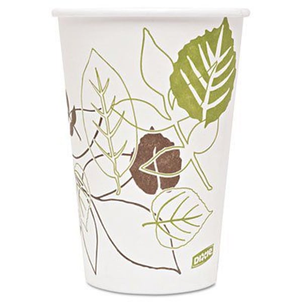 Dixie Pathways Poly Paper Hot Cups, 16 oz., White, 50/Pack (2346PATH)