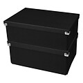 Samsill® Pop n’ Store Document Box, 12.75”L x 9.5”W x 5.94”H, Black, 2/PK (PNS04LSBK2)