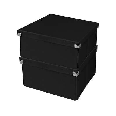 Samsill® Pop n’ Store Essential Storage Box, 10.62"L x10.62"W x 5.94"H, Black, 2/PK (PNS02LSBK2)