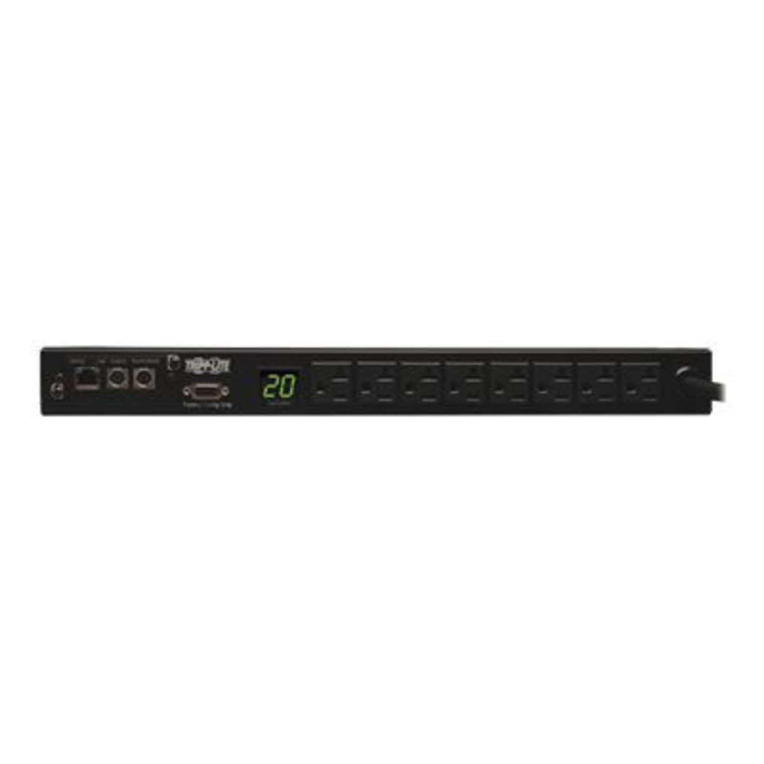 Tripp Lite Single-Phase 120 VAC Monitored Power Distribution Unit, 8-Outlet, Black (PDUMNH20)