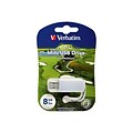 Verbatim ® Store n Go 8GB 10Mbps Read/4Mbps Write Mini USB 2.0 Flash Drive; White/Golf (98510)