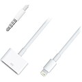 4XEM 4X308ADAPTW Apple Dock to Lightning Female/Male Adapter with Audio; White