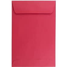 JAM Paper 6 x 9 Open End Catalog Colored Envelopes, Red Recycled, 100/Pack (V0128139)