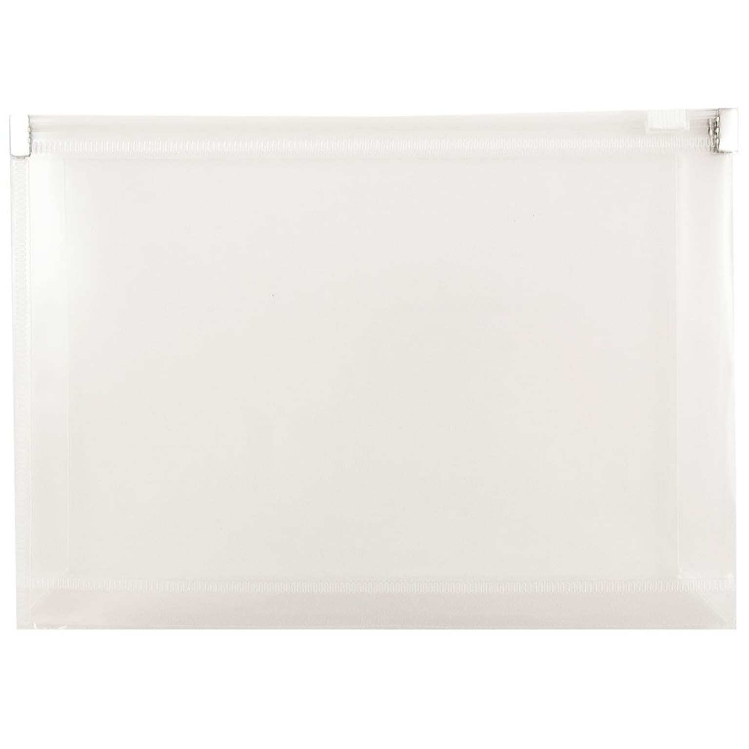 JAM Paper® Plastic Envelopes with Zip Closure, Booklet, 5.25 x 8, Clear Poly, 12/pack (920Z1CL)