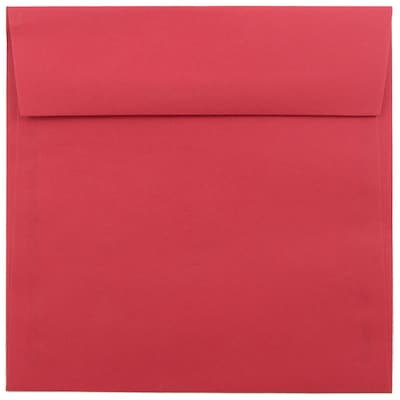 JAM Paper Booklet Envelope, 6 1/2" x 6 1/2", Brite Hue Red, 100/Carton (02792283B)