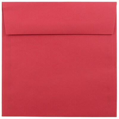 JAM Paper Booklet Envelope, 6 1/2 x 6 1/2, Brite Hue Red, 100/Carton (02792283B)