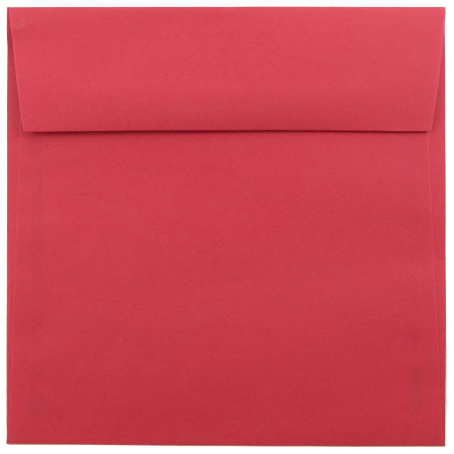 JAM Paper Booklet Envelope, 6 1/2 x 6 1/2, Brite Hue Red, 100/Carton (02792283B)