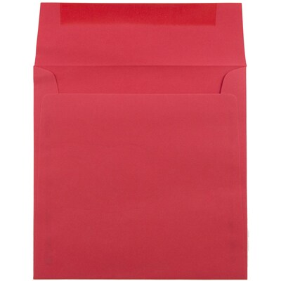 JAM Paper Booklet Envelope, 6 1/2 x 6 1/2, Brite Hue Red, 100/Carton (02792283B)