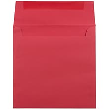 JAM Paper Booklet Envelope, 6 1/2 x 6 1/2, Brite Hue Red, 100/Carton (02792283B)