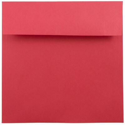 JAM Paper Booklet Envelope, 7 1/2 x 7 1/2, Red, 50/Pack (2792291I)