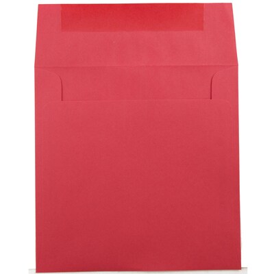 JAM Paper Booklet Envelope, 7 1/2 x 7 1/2, Red, 50/Pack (2792291I)