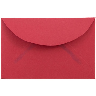 JAM Paper® 3Drug Mini Premium Colored Envelopes, 2.3125 x 3.625, Red Recycled, 25/Pack (155031)