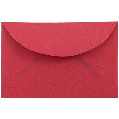 JAM Paper® 3Drug Mini Premium Colored Envelopes, 2.3125 x 3.625, Red Recycled, 25/Pack (155031)