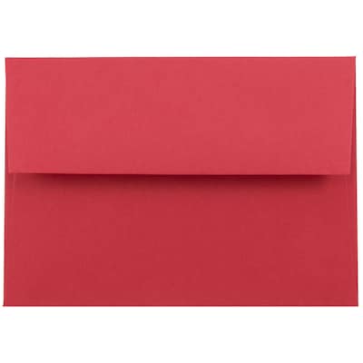 JAM Paper® 4bar A1 Envelopes, 3 5/8 x 5 1/8, Brite Hue Red Recycled, 250/box (900927182H)