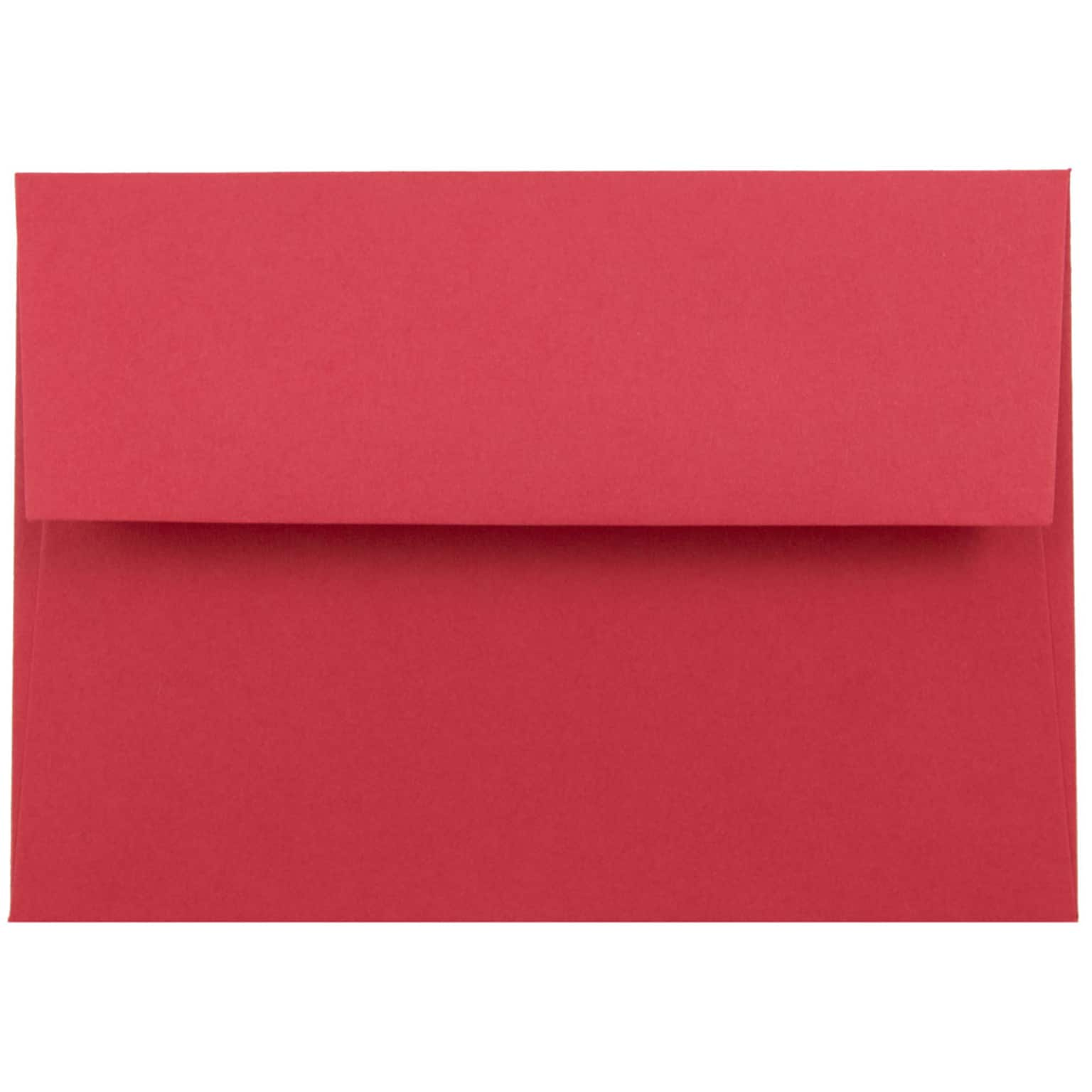 JAM Paper 4Bar A1 Colored Invitation Envelopes, 3.625 x 5.125, Red Recycled, 50/Pack (900927182I)