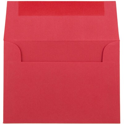 JAM Paper® 4bar A1 Envelopes, 3 5/8 x 5 1/8, Brite Hue Red Recycled, 250/box (900927182H)