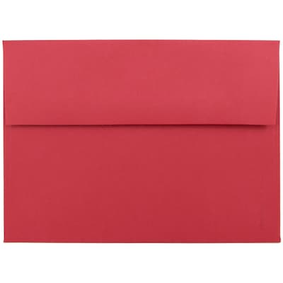 JAM Paper® A7 Invitation Envelopes, 5.25 x 7.25, Brite Hue Red Recycled, 250/box (15945H)