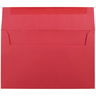 JAM Paper A10 Colored Invitation Envelopes, 6" x 9 1/2", Red Recycled, 50/Pack (96078I)