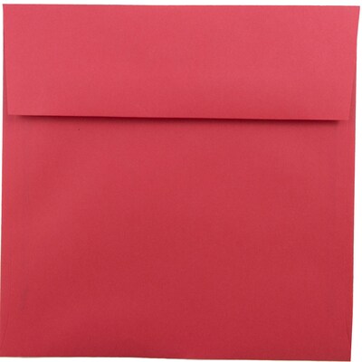 JAM Paper 8.5 x 8.5 Square Colored Invitation Envelopes, Red Recycled, 25/Pack (2794374)